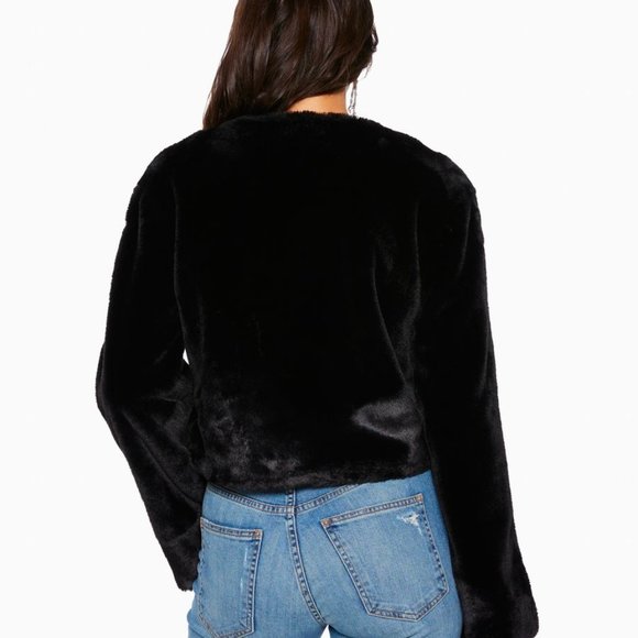 NEW RAMY BROOK Paola Short Faux-Fur Jacket - Picture 2 of 6